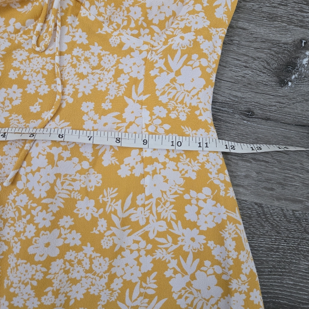 Sabo Floral Yellow Milkmaid Puff Sleeves Mini Dress size XS - Picture 11 of 12